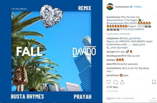 Busta Rhymes Gives Release Date For Davido's'Fall' Remix