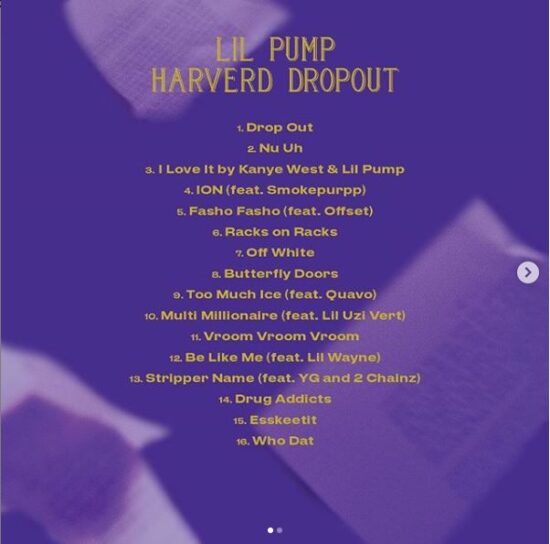 Lil Pump Teams Up With Lil Wayne, Others For'Harverd Dropout'