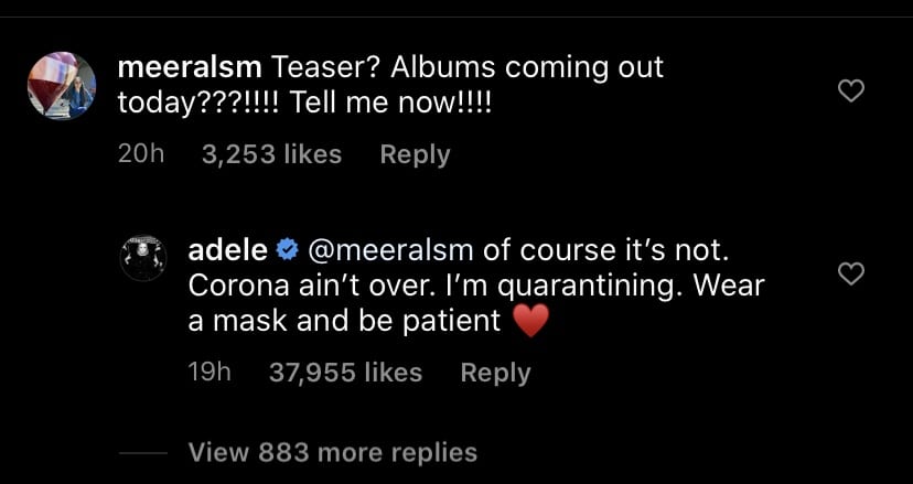 Fan’s comment and Adele​‘s response