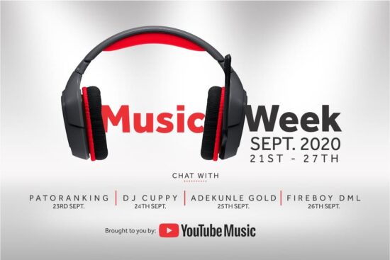 YouTube Music Week: Patoranking, DJ Cuppy, Fireboy, AG Baby to hangout with fans.