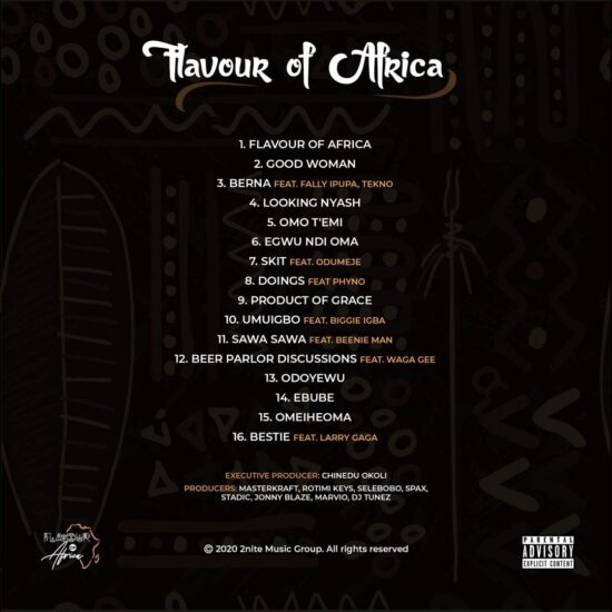 Flavour -'Flavour of Africa' Album Track listing