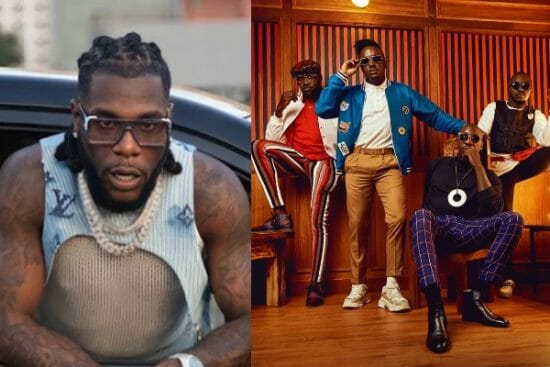 Burna Boy reacts as Sauti Sol receive Grammy certification for "Twice as Tall"