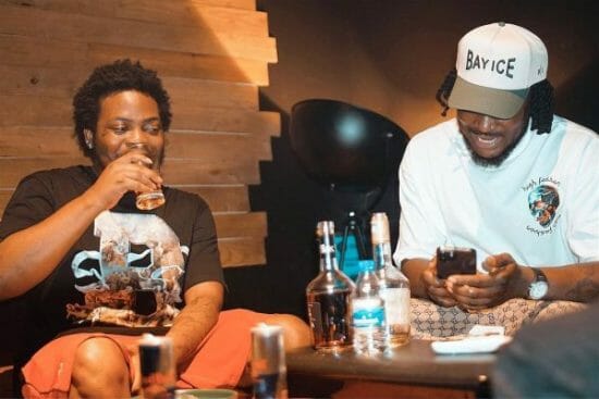 Peruzzi hangs out with Olamide in the Studio
