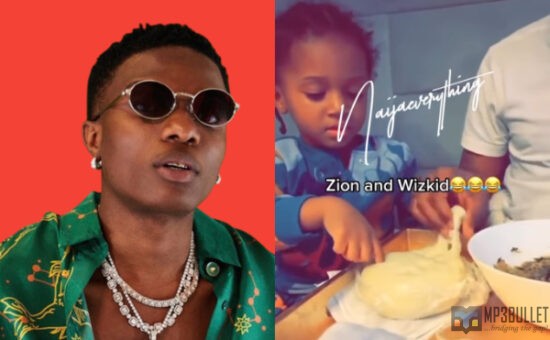 Video Moment Wizkid teaches Zion how to eat ‘Fufu’ surfaces, netizens react