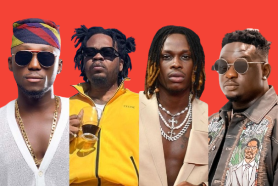 DJ Spinall spotted with Olamide, Wande Coal, Fireboy DML, and DJ Enimoney in the studio